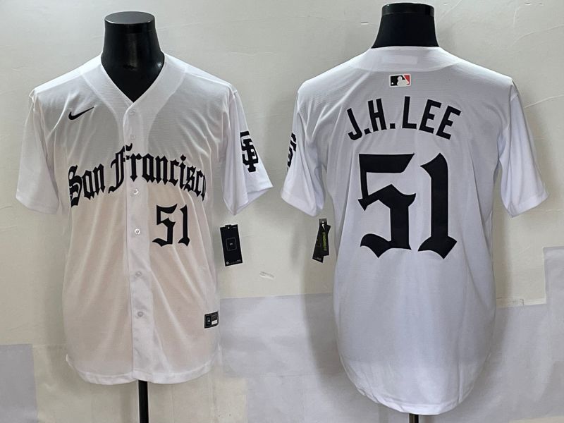 Men 2025 San Francisco Giants #51 J.H.Lee White Five generations Joint Name Nike MLB Jersey style 6->san francisco giants->MLB Jersey